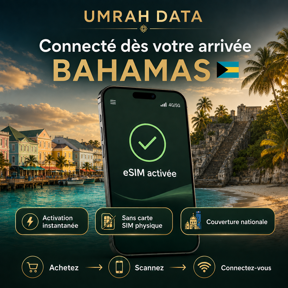 Bahamas eSIM — Travel Data Plan