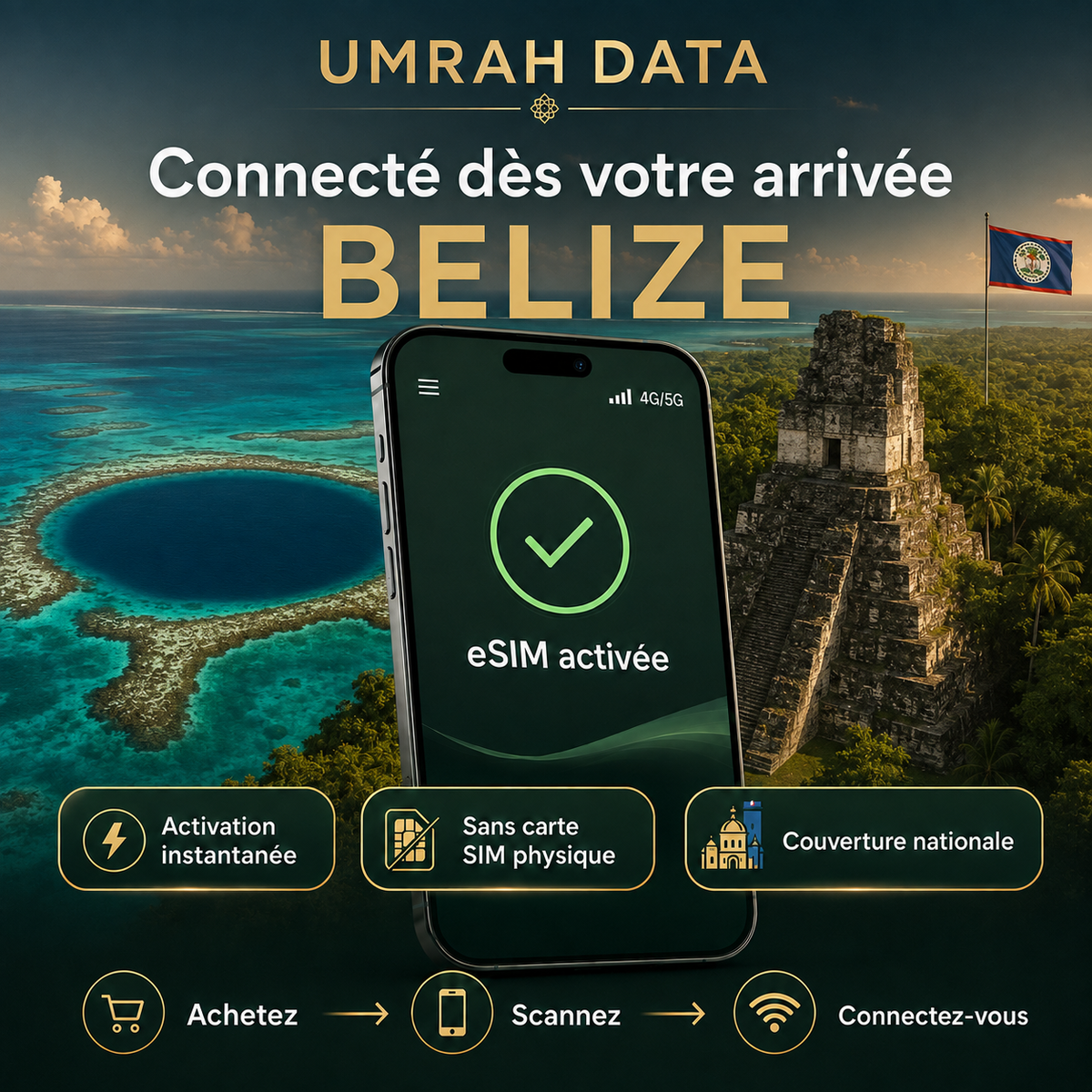 Belize eSIM — Travel Data Plan