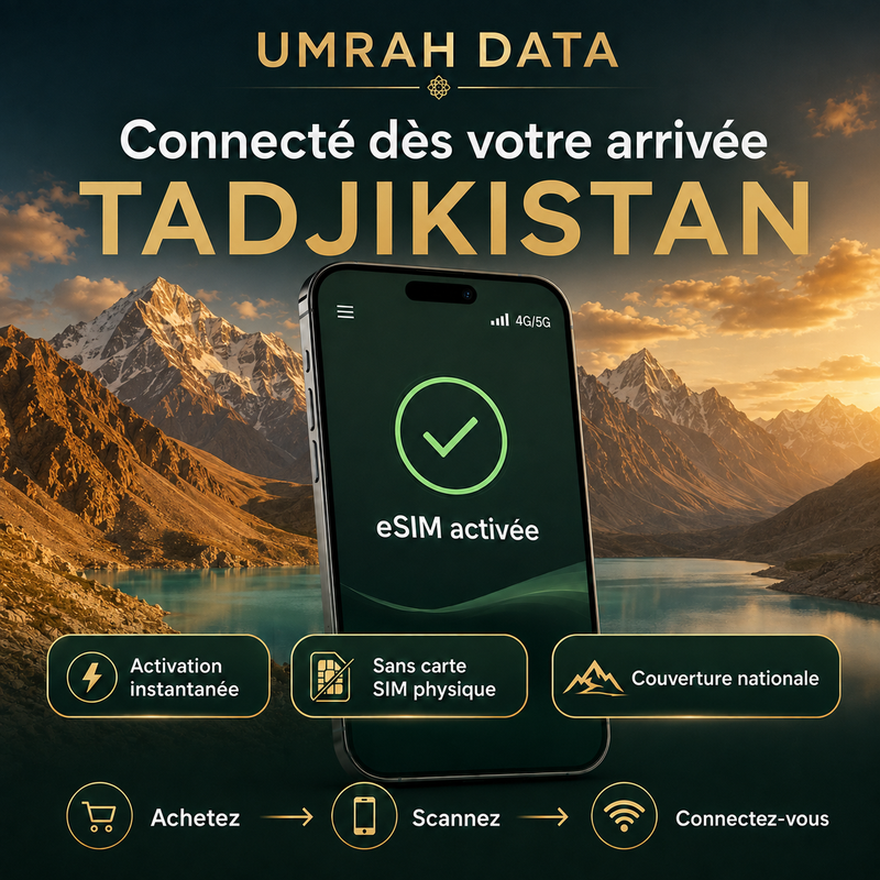 eSIM Tadjikistan — connexion dès l’arrivée